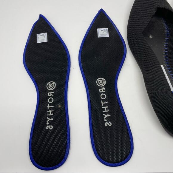 Rothy’s | Black the Point Flats Knit Slip Ons Blue 10.5 - Picture 7 of 7